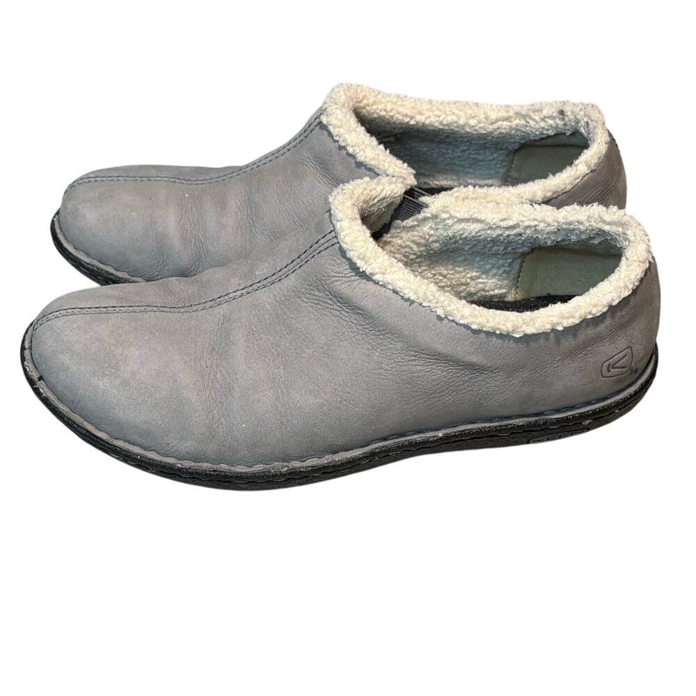 Keen Boa Comfort Leather Fleece Lined Slip on Warm Slippers Casual Shoes Size 9